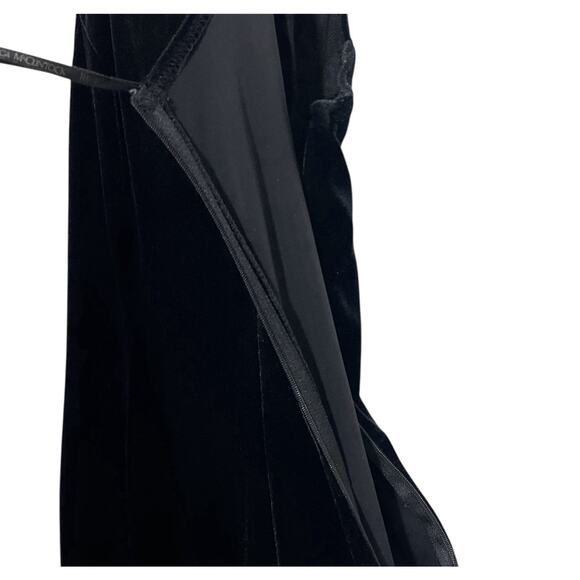 Scott McClintock Black Velvet Embroidered Mesh Gown Size 12 VTG 90s Formal Gala - Picture 6 of 15